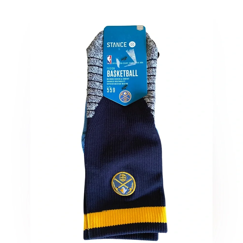Stance 559 Fusion‎ Crew NBA Denver Nuggets Basketball Sock (Size M[6-8.5])